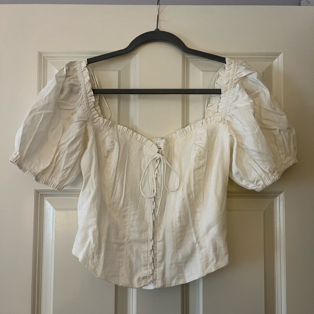 ASTR White Cropped Top